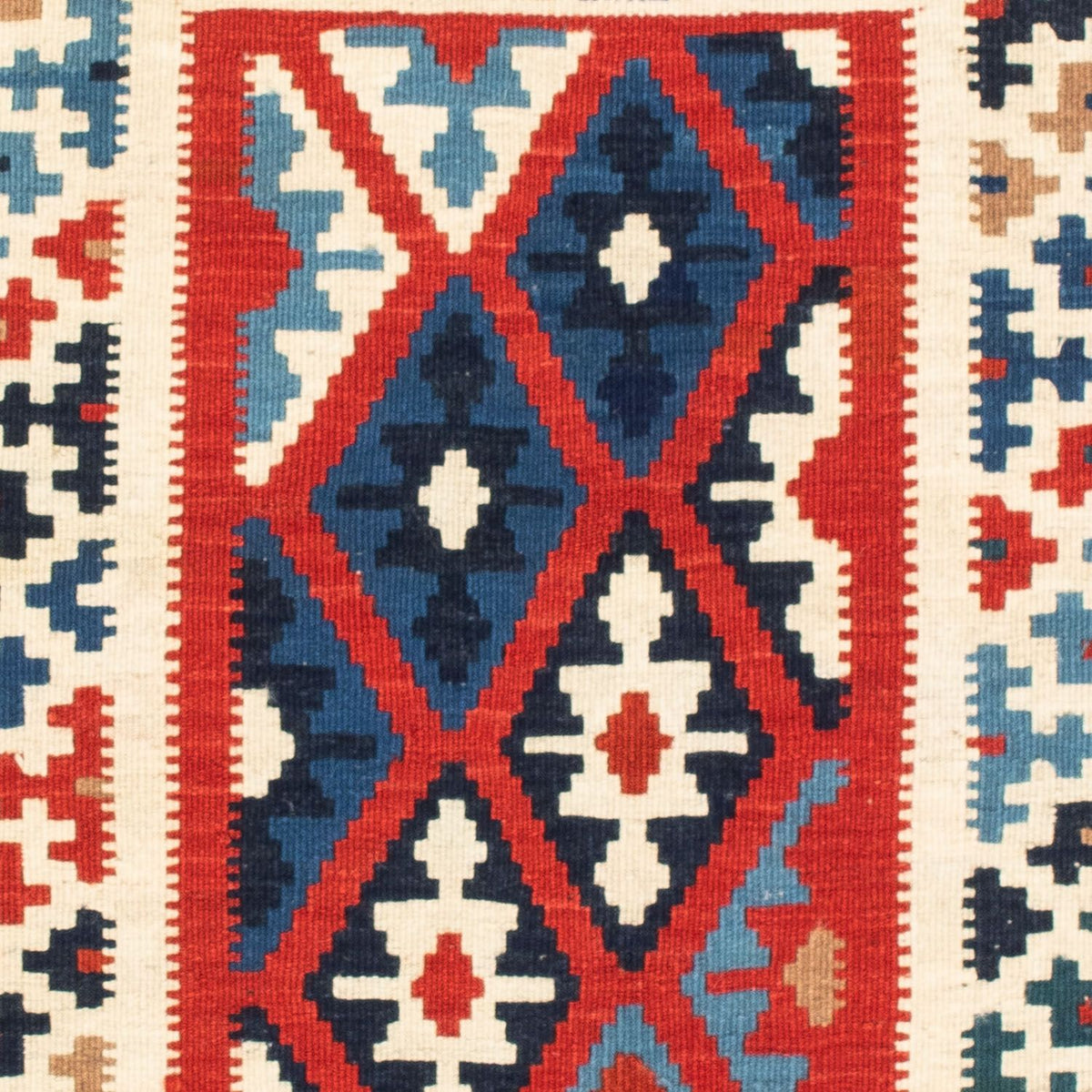 Dywan Kelim - Orientalny kwadratowy  - 103 x 103 cm - niebieski