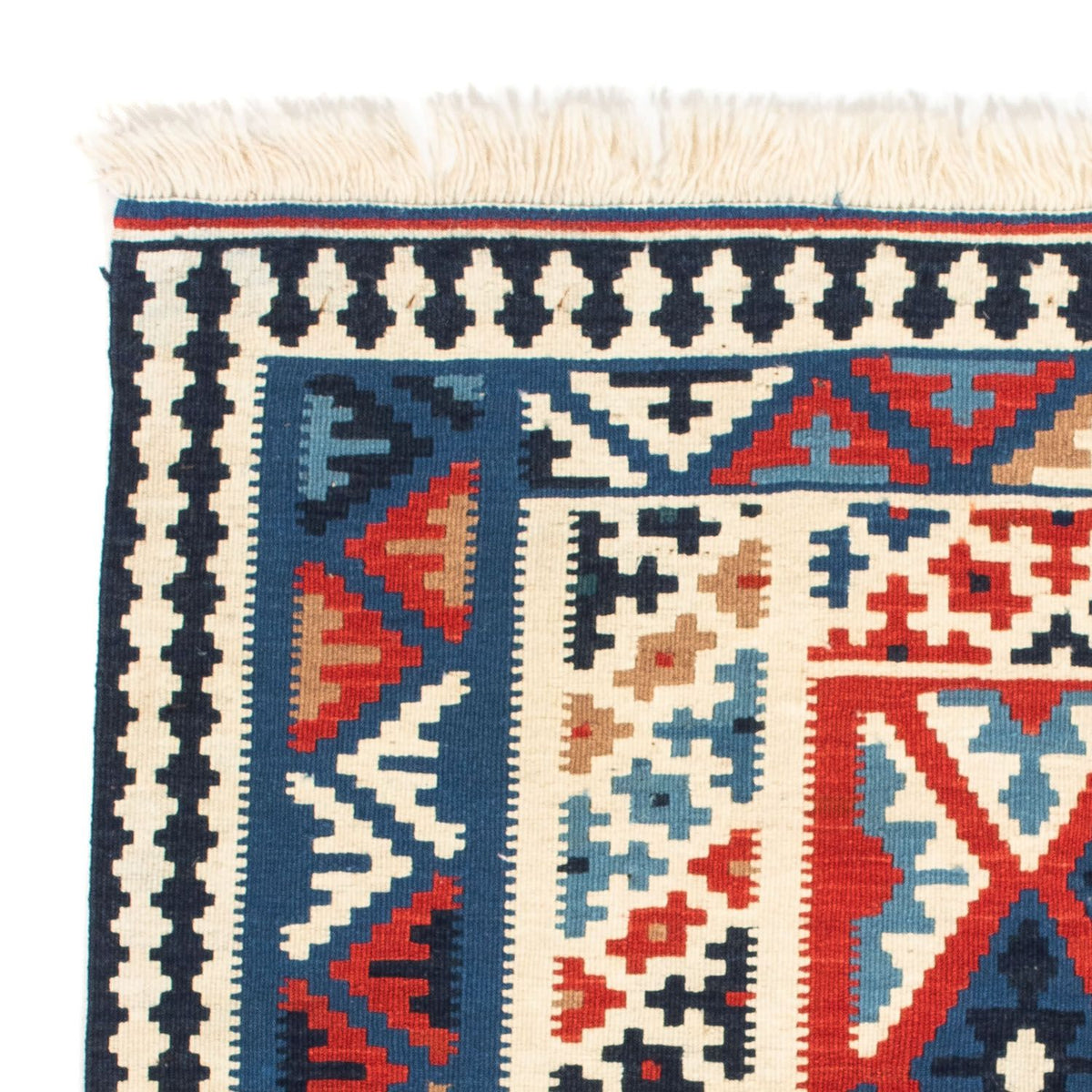 Dywan Kelim - Orientalny kwadratowy  - 103 x 103 cm - niebieski