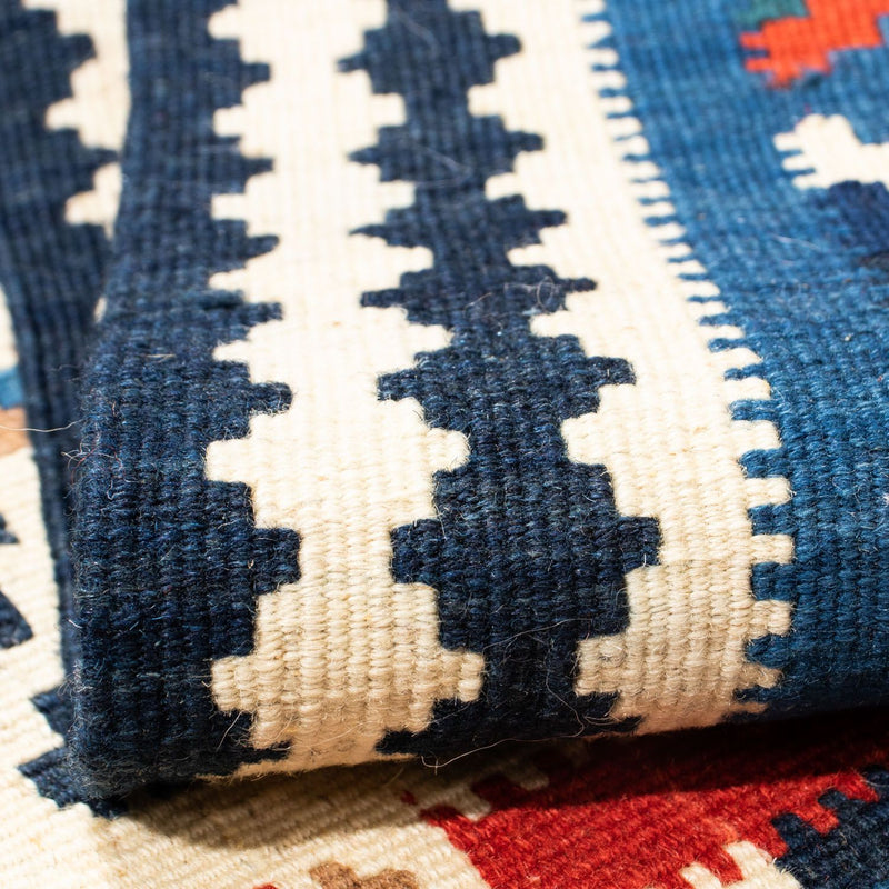 Dywan Kelim - Orientalny kwadratowy  - 103 x 103 cm - niebieski