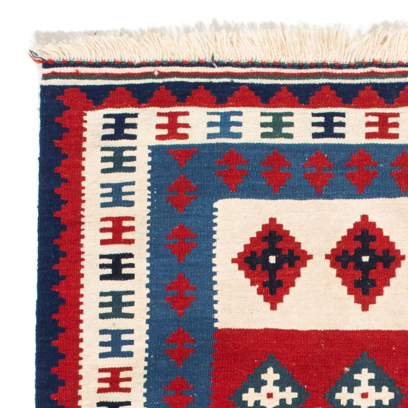 Dywan Kelim - Orientalny kwadratowy  - 106 x 103 cm - niebieski