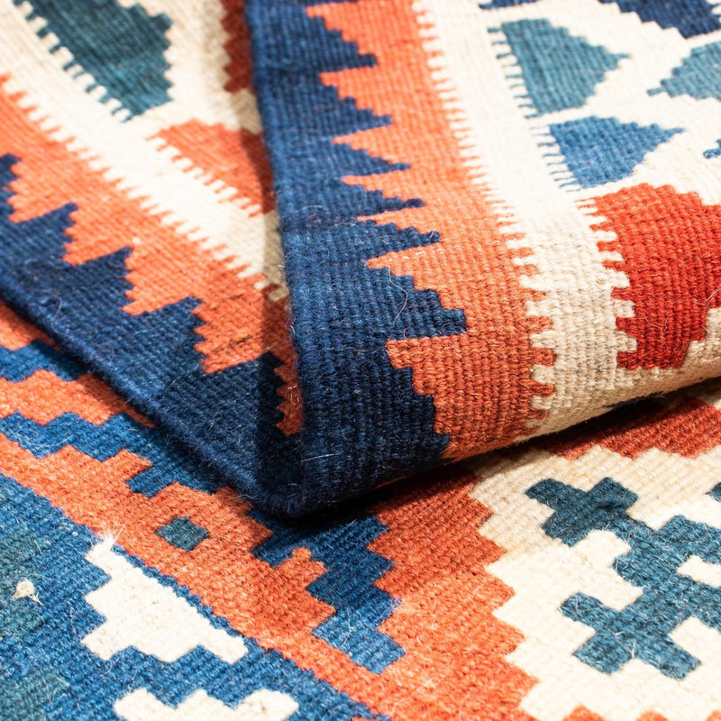 Dywan Kelim - Orientalny kwadratowy  - 100 x 96 cm - niebieski