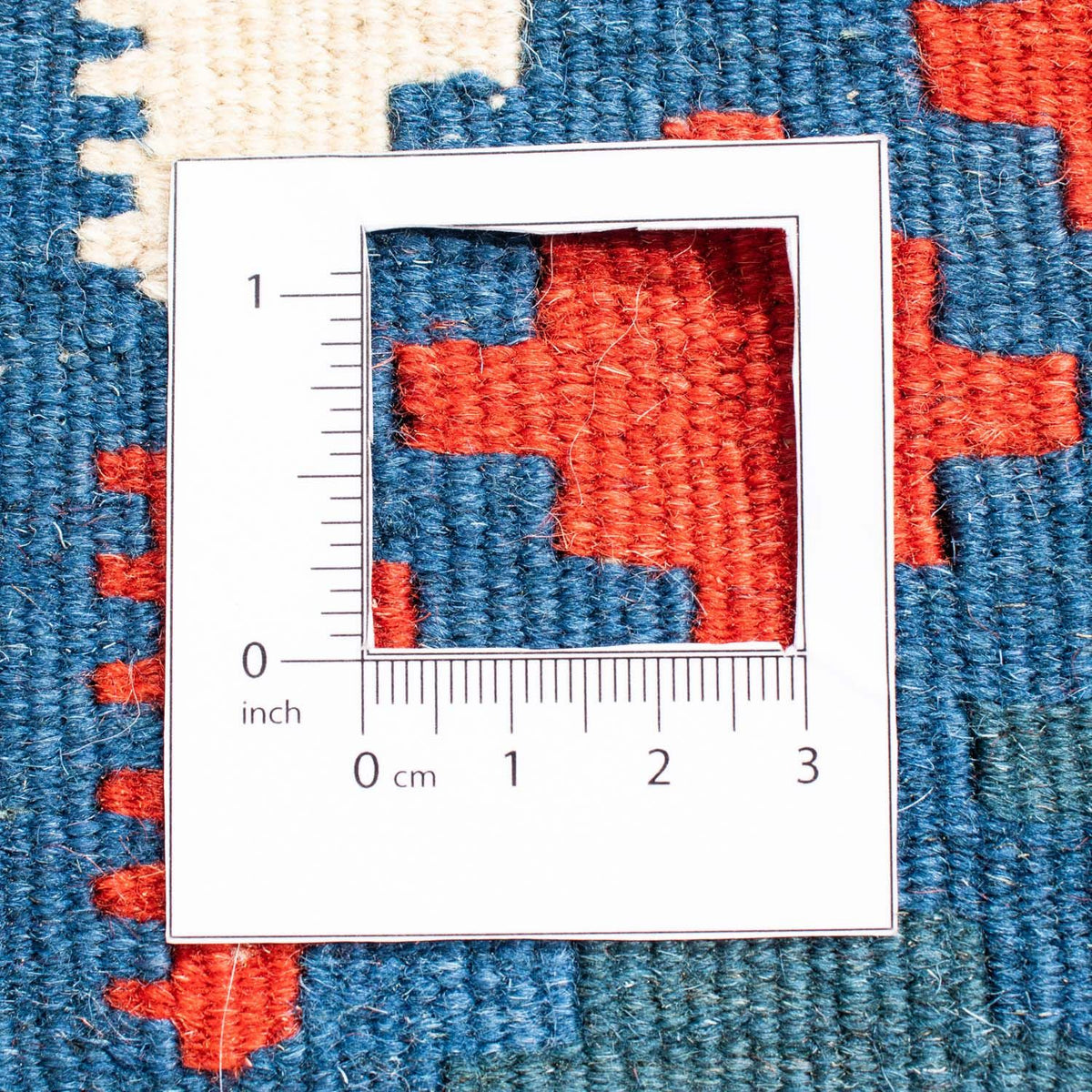 Dywan Kelim - Orientalny kwadratowy  - 100 x 96 cm - niebieski