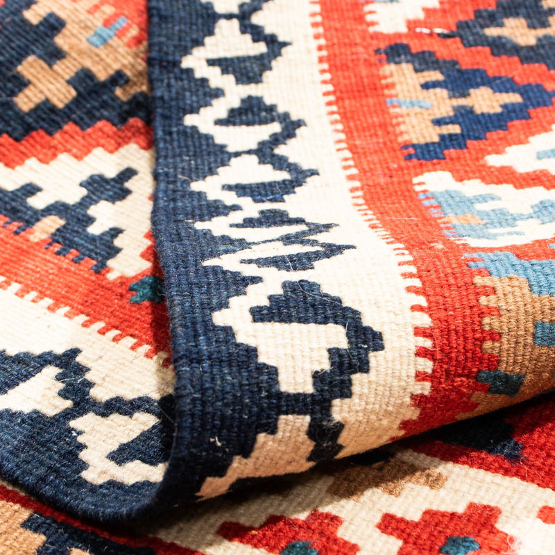 Dywan Kelim - Orientalny kwadratowy  - 105 x 102 cm - czerwony