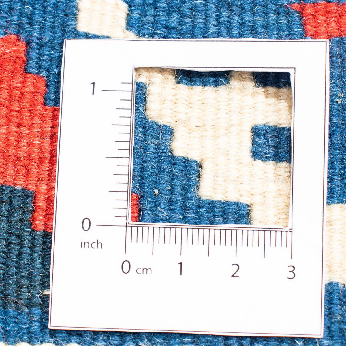 Dywan Kelim - Orientalny kwadratowy  - 102 x 100 cm - niebieski