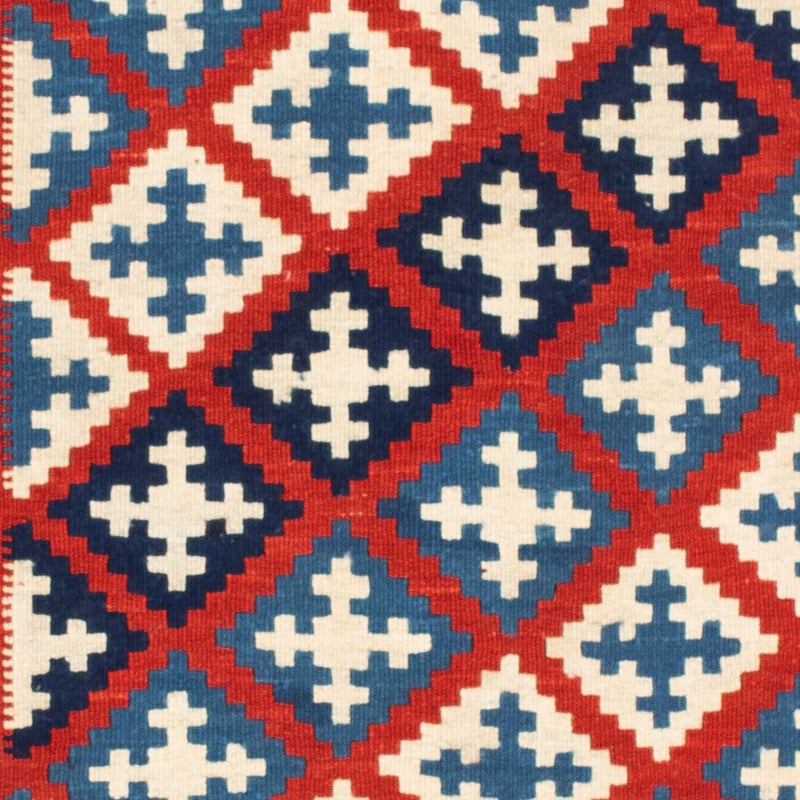 Dywan Kelim - Orientalny kwadratowy  - 100 x 100 cm - niebieski