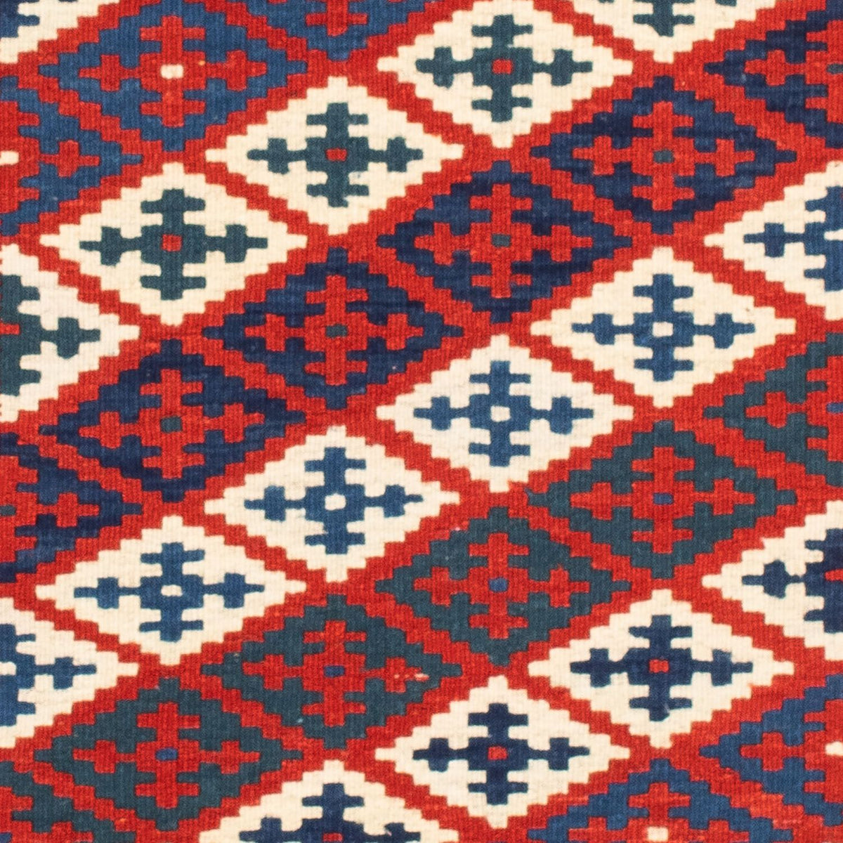 Dywan Kelim - Orientalny kwadratowy  - 102 x 102 cm - ciemna czerwień