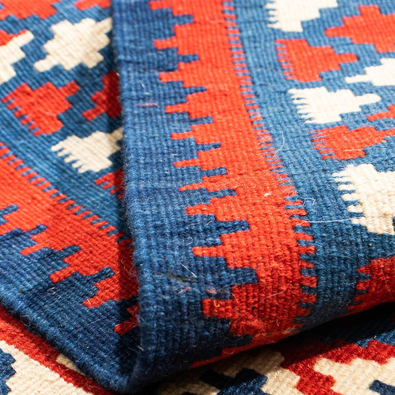 Dywan Kelim - Orientalny kwadratowy  - 102 x 102 cm - ciemna czerwień