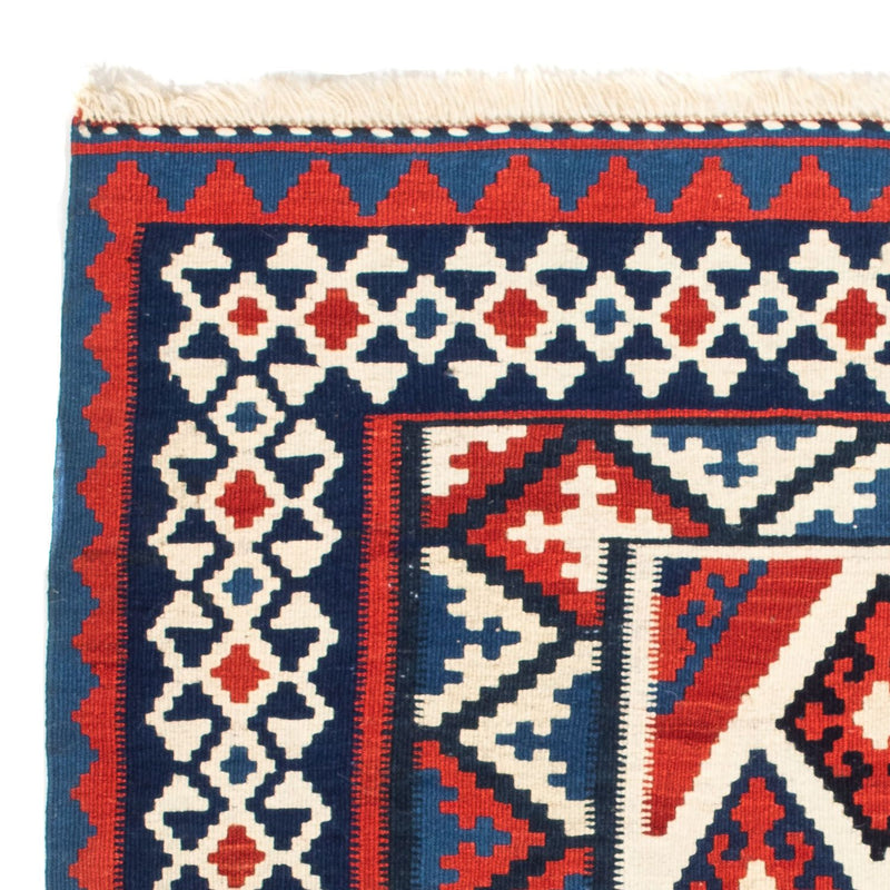 Dywan Kelim - Orientalny kwadratowy  - 100 x 100 cm - czerwony