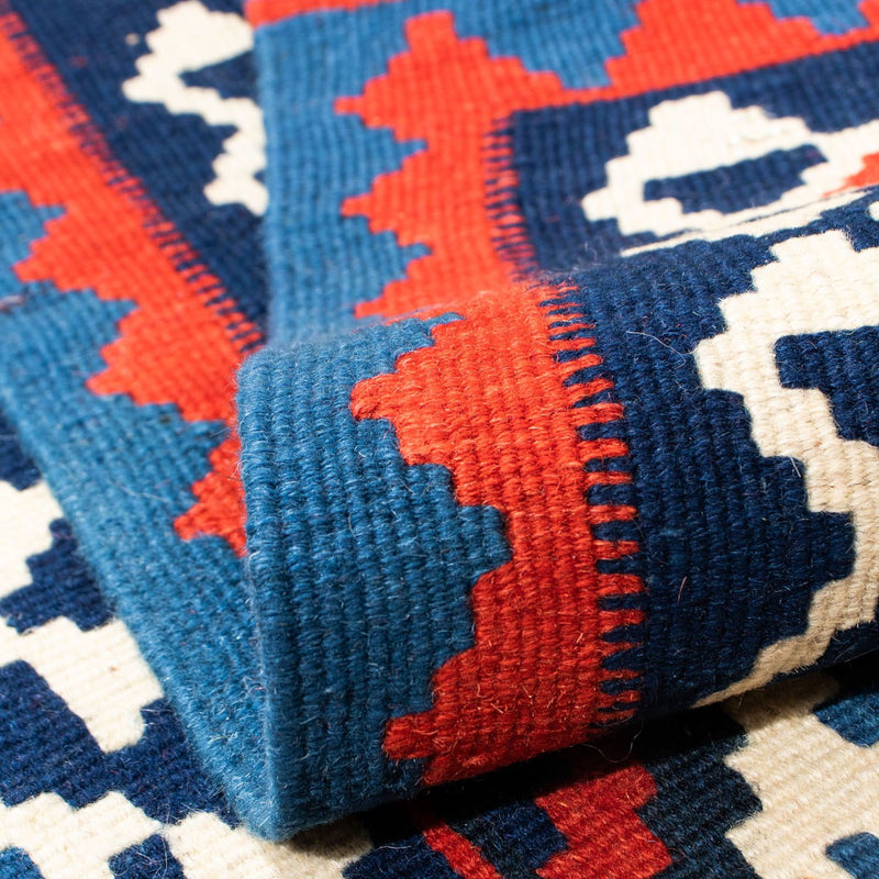 Dywan Kelim - Orientalny kwadratowy  - 100 x 100 cm - czerwony