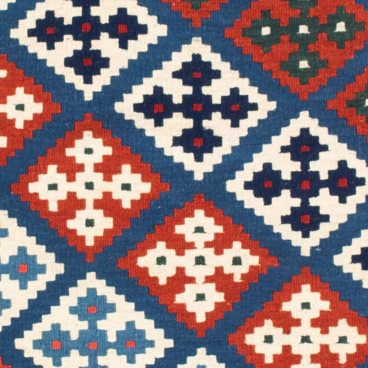 Dywan Kelim - Orientalny kwadratowy  - 104 x 101 cm - niebieski