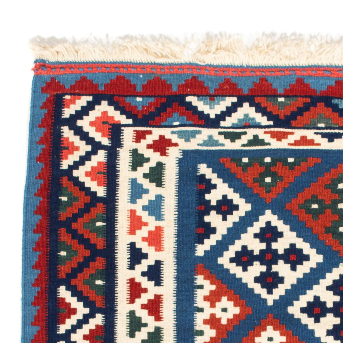 Dywan Kelim - Orientalny kwadratowy  - 104 x 101 cm - niebieski