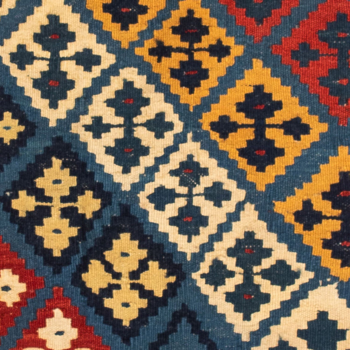 Dywan Kelim - Orientalny kwadratowy  - 110 x 109 cm - czerwony