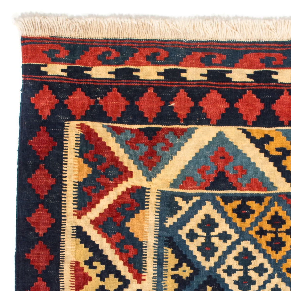 Dywan Kelim - Orientalny kwadratowy  - 110 x 109 cm - czerwony