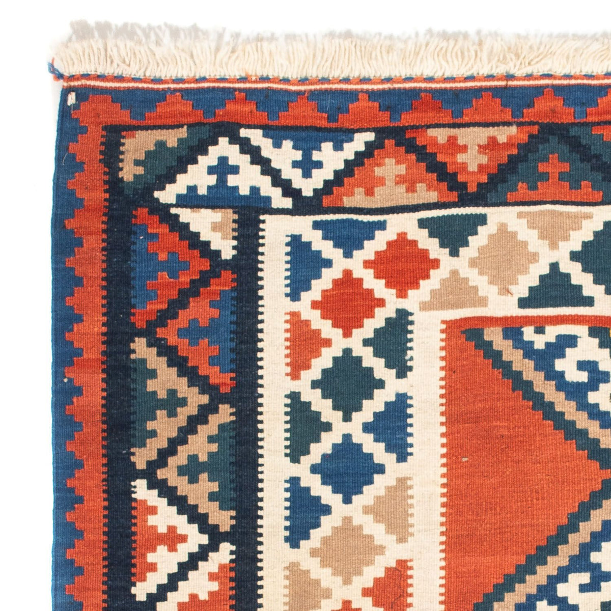 Dywan Kelim - Orientalny kwadratowy  - 102 x 102 cm - rdza