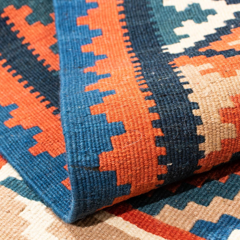 Dywan Kelim - Orientalny kwadratowy  - 102 x 102 cm - rdza