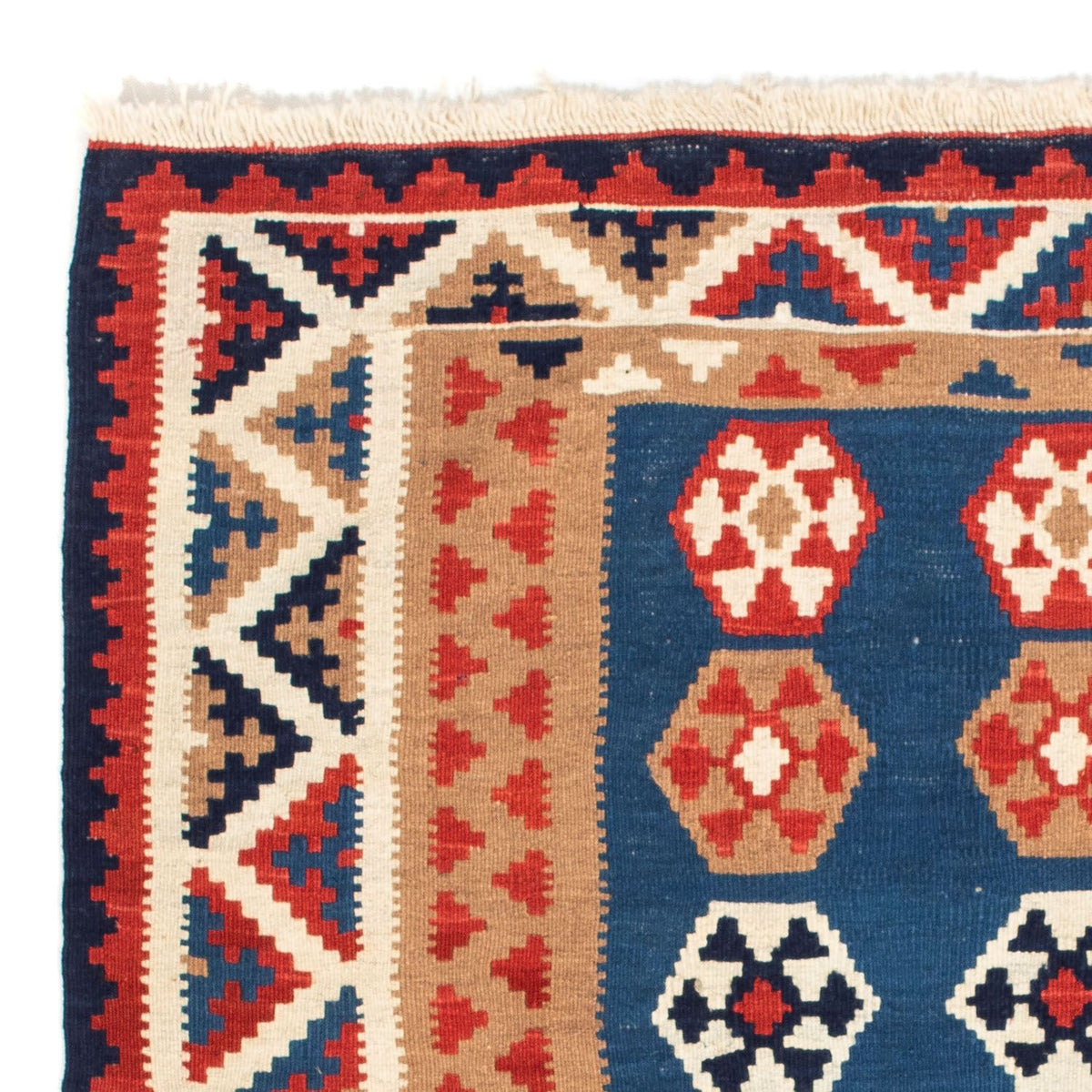 Dywan Kelim - Orientalny kwadratowy  - 104 x 102 cm - niebieski