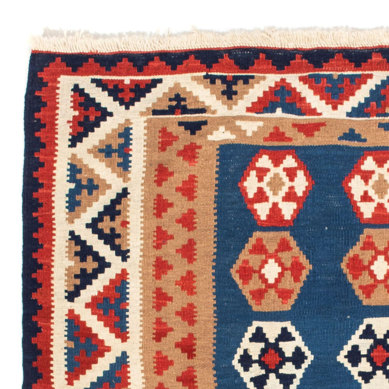 Dywan Kelim - Orientalny kwadratowy  - 104 x 102 cm - niebieski