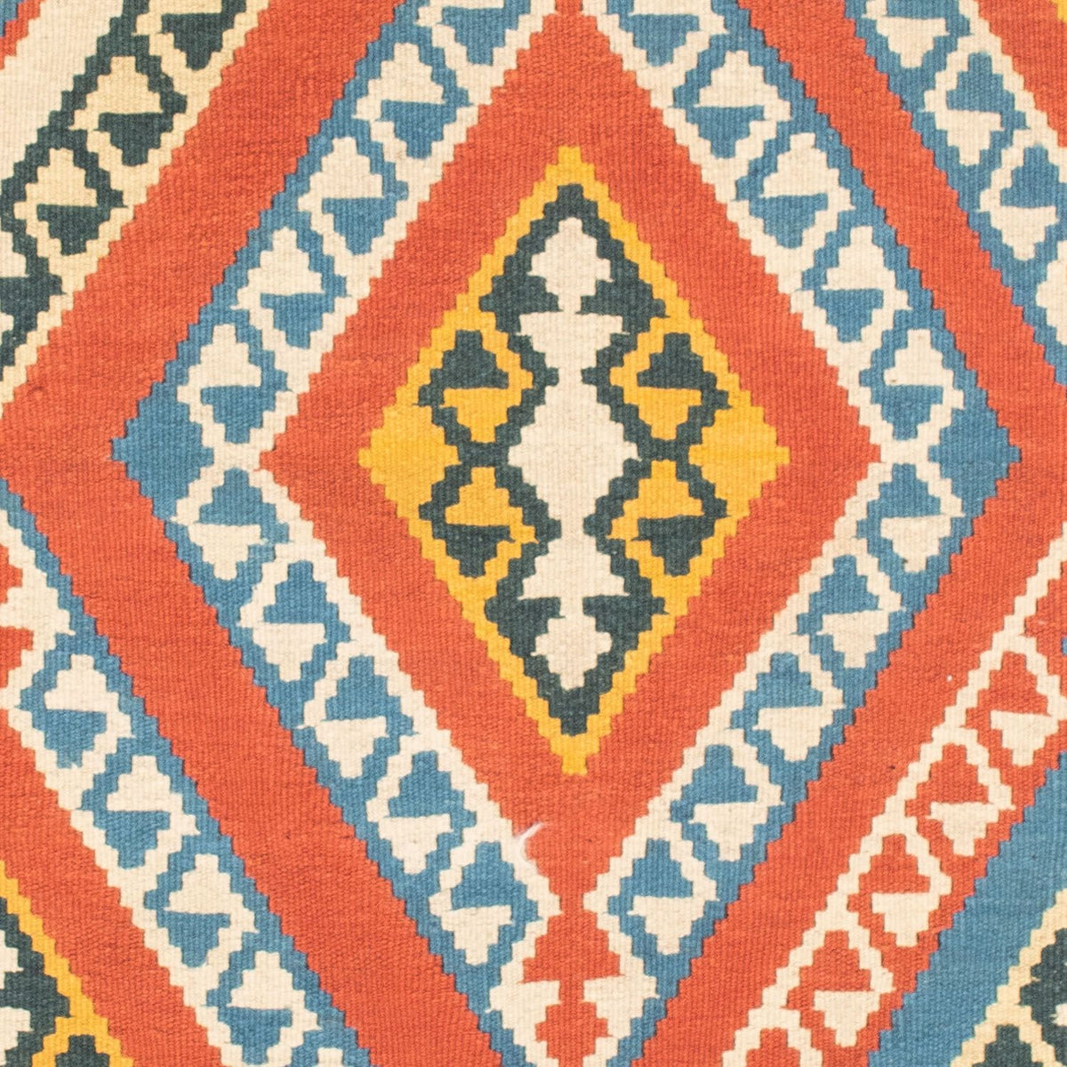 Dywan Kelim - Orientalny kwadratowy  - 107 x 100 cm - pomarańczowy