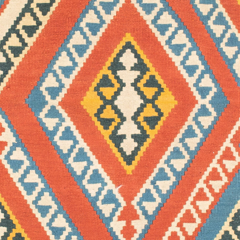 Dywan Kelim - Orientalny kwadratowy  - 107 x 100 cm - pomarańczowy