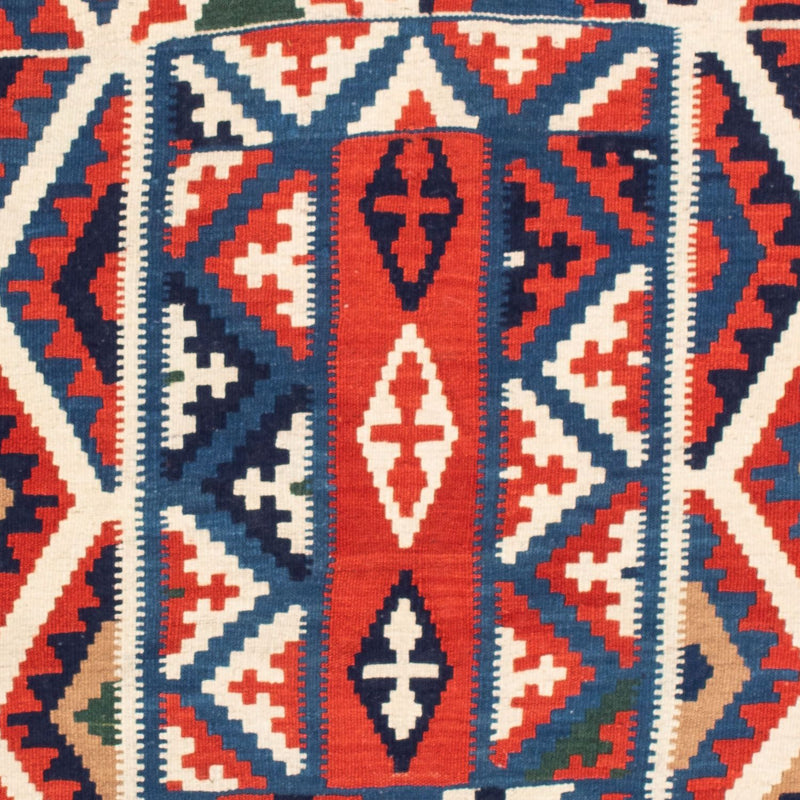 Dywan Kelim - Orientalny kwadratowy  - 111 x 105 cm - czerwony