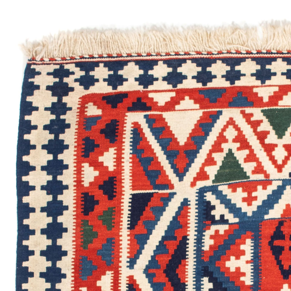 Dywan Kelim - Orientalny kwadratowy  - 111 x 105 cm - czerwony