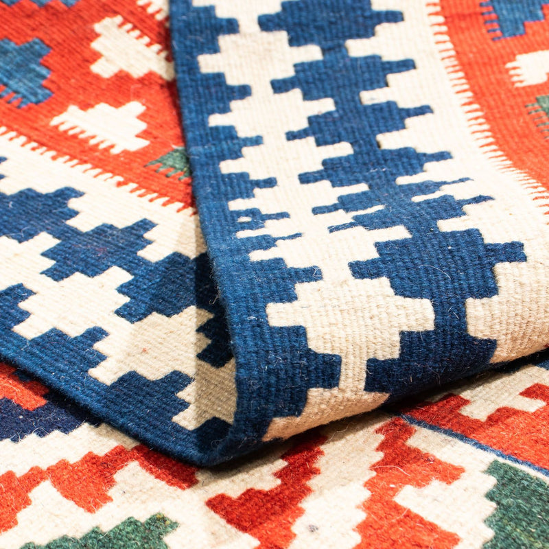 Dywan Kelim - Orientalny kwadratowy  - 111 x 105 cm - czerwony