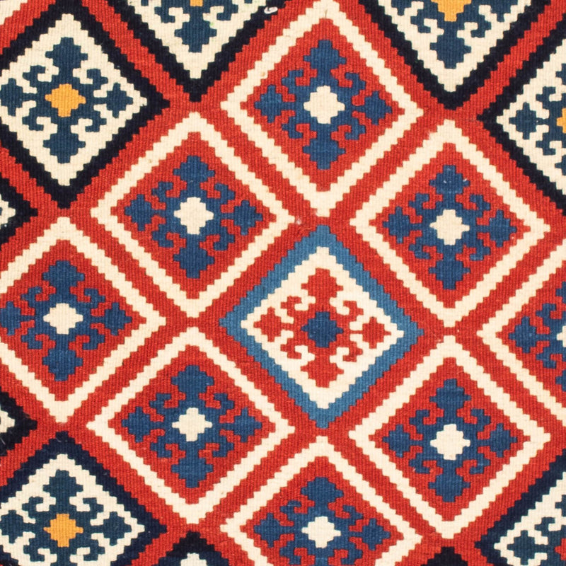 Dywan Kelim - Orientalny kwadratowy  - 106 x 105 cm - czerwony