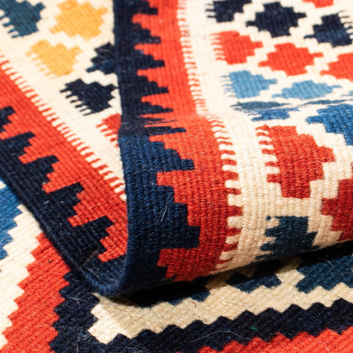 Dywan Kelim - Orientalny kwadratowy  - 106 x 105 cm - czerwony