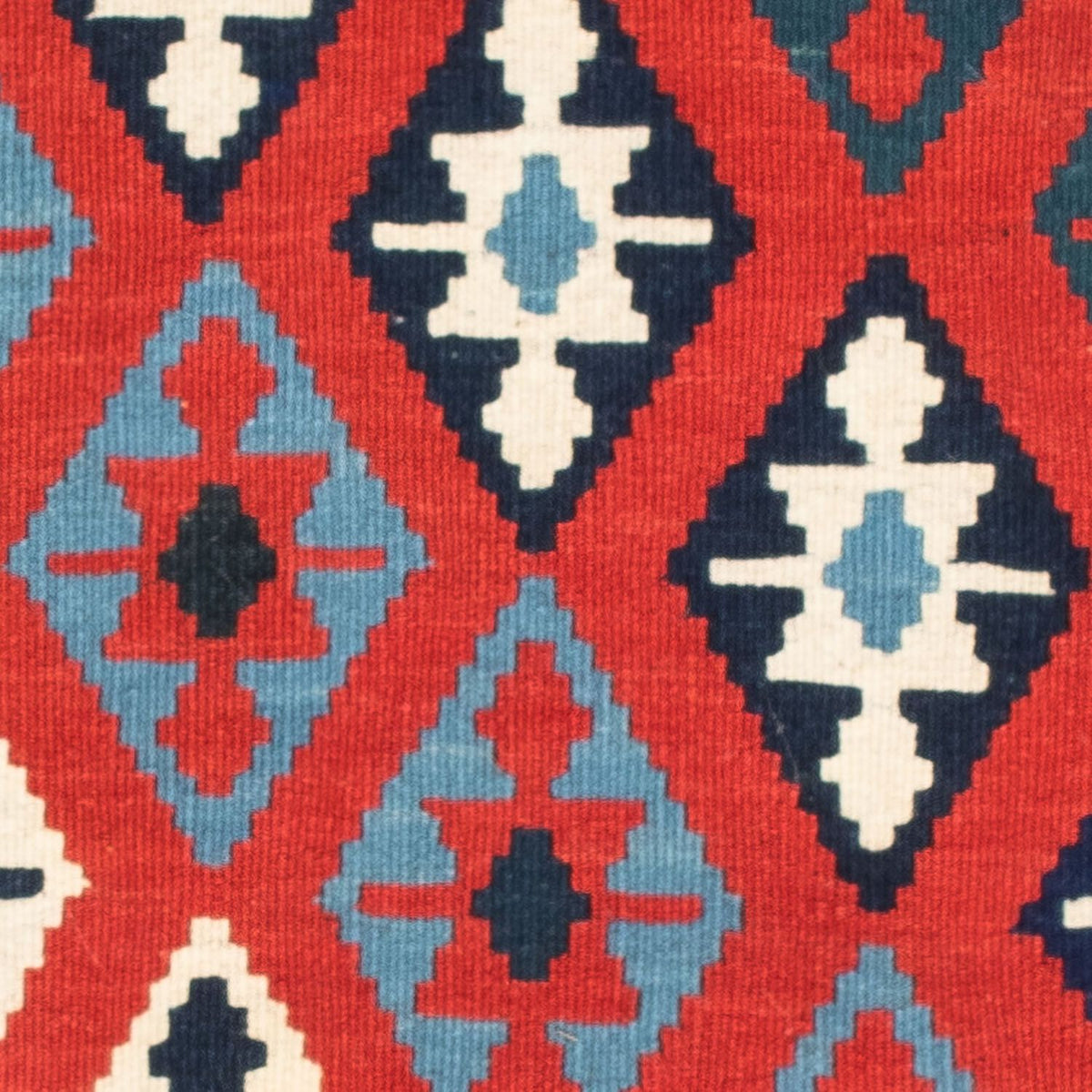 Dywan Kelim - Orientalny kwadratowy  - 104 x 100 cm - ciemnoniebieski