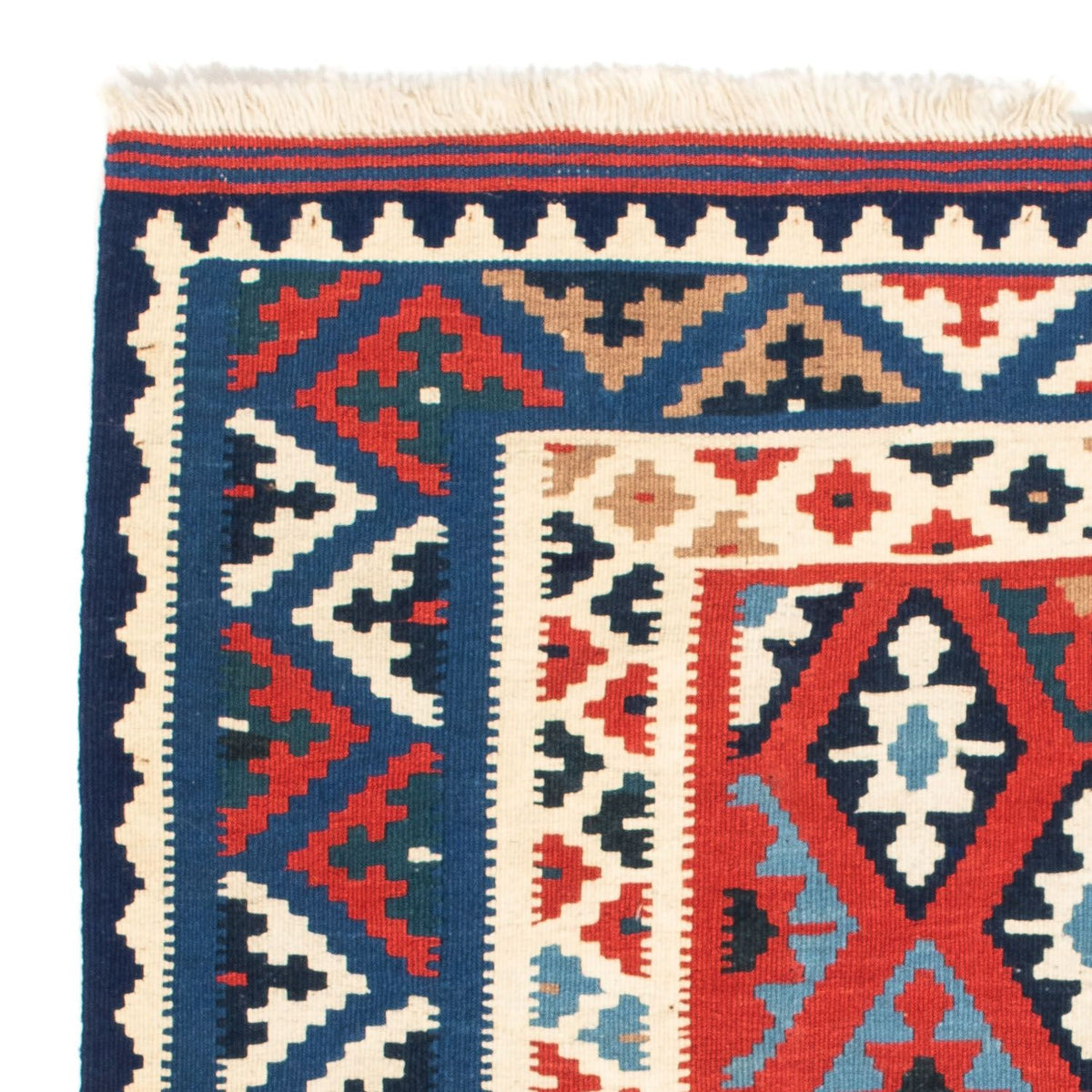 Dywan Kelim - Orientalny kwadratowy  - 104 x 100 cm - ciemnoniebieski