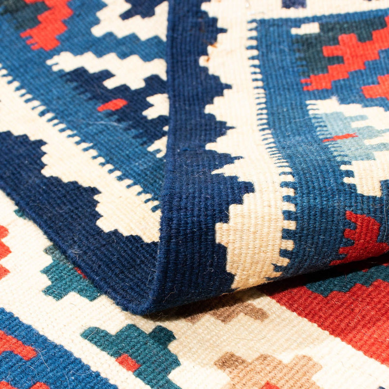 Dywan Kelim - Orientalny kwadratowy  - 104 x 100 cm - ciemnoniebieski