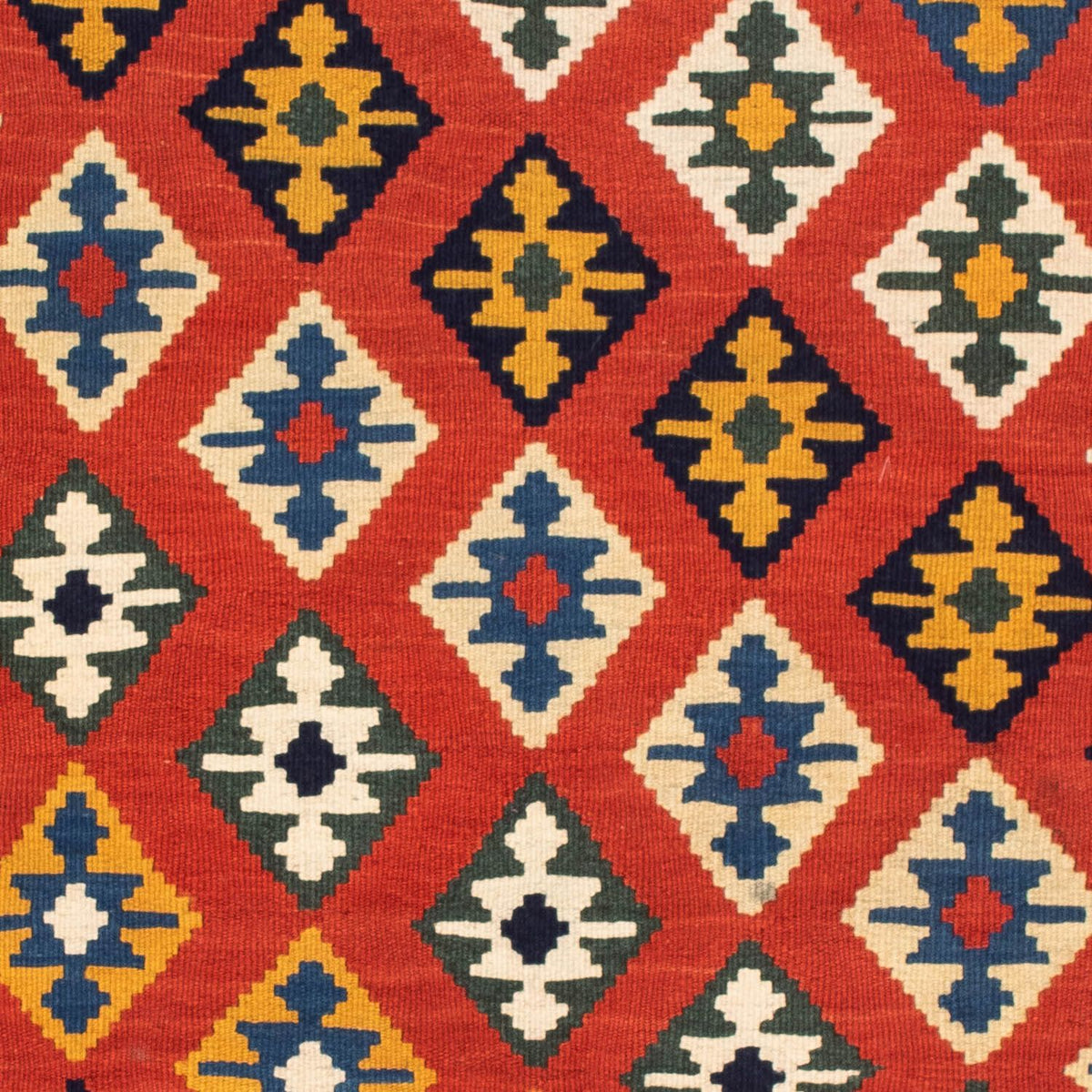 Dywan Kelim - Orientalny kwadratowy  - 106 x 103 cm - czerwony