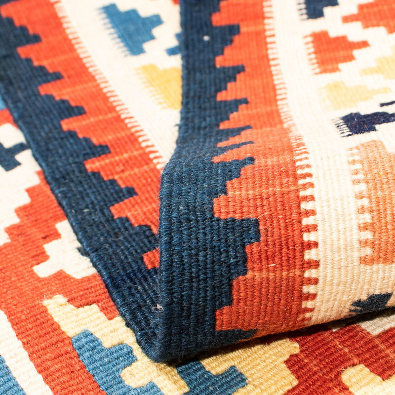 Dywan Kelim - Orientalny kwadratowy  - 106 x 102 cm - ciemna czerwień