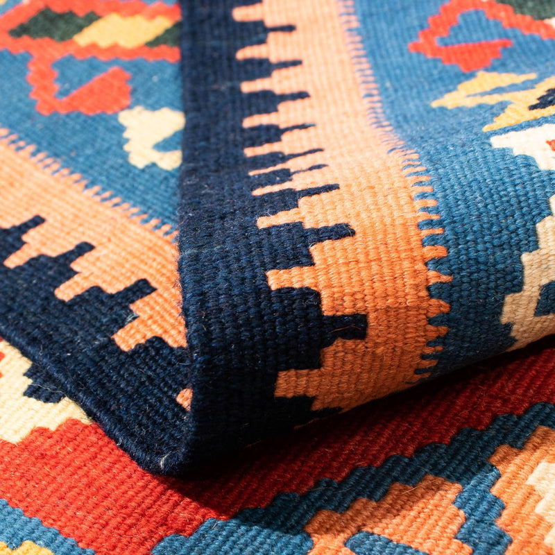 Dywan Kelim - Orientalny kwadratowy  - 105 x 104 cm - ciemna czerwień