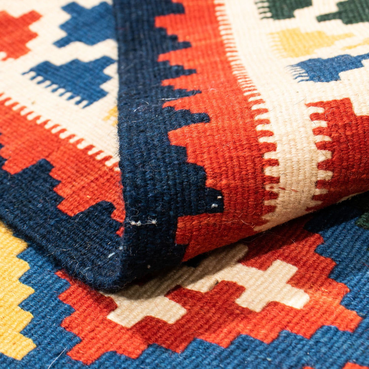 Dywan Kelim - Orientalny kwadratowy  - 101 x 101 cm - beżowy