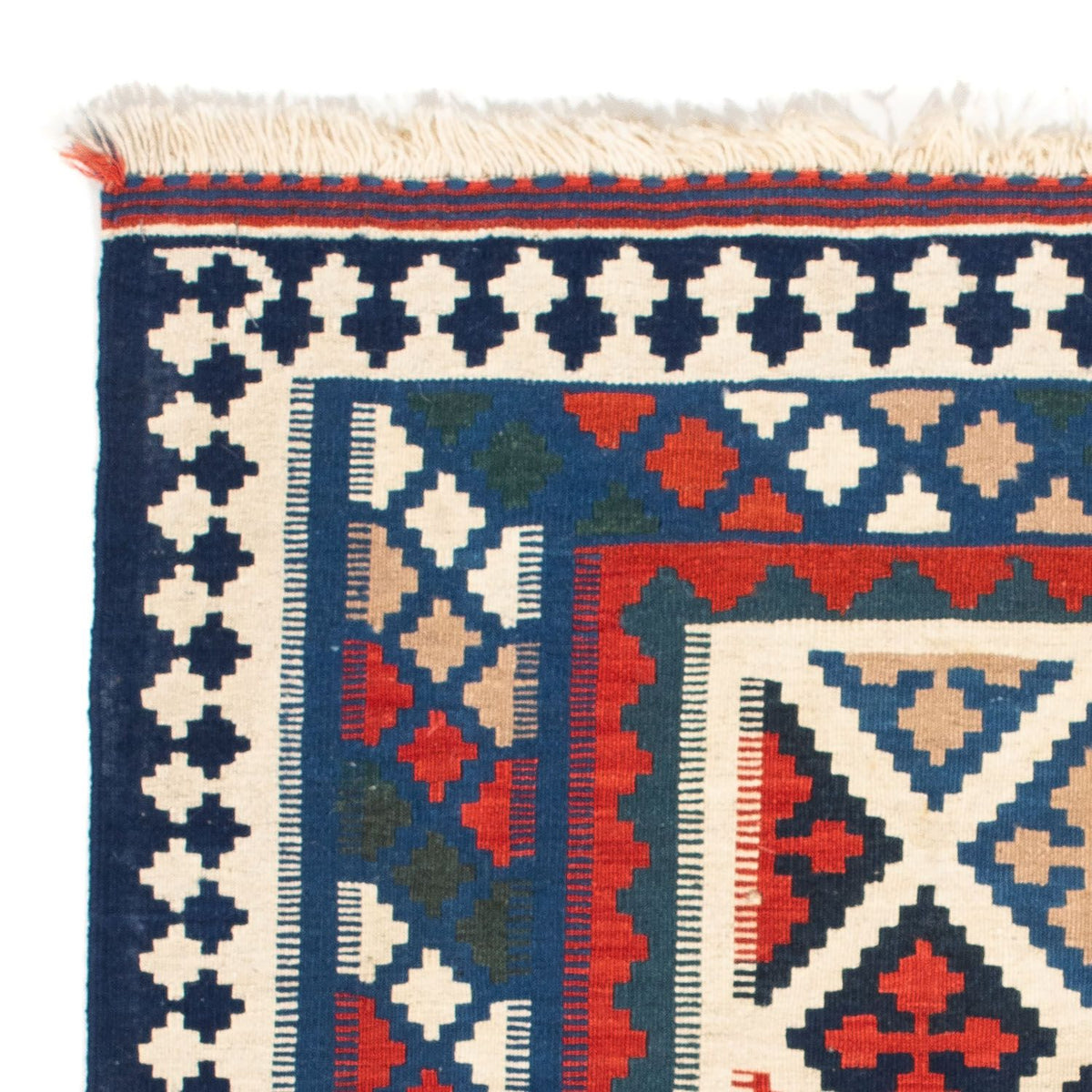 Dywan Kelim - Orientalny kwadratowy  - 104 x 103 cm - niebieski