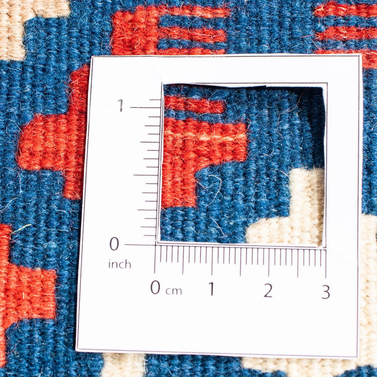 Dywan Kelim - Orientalny kwadratowy  - 104 x 103 cm - niebieski