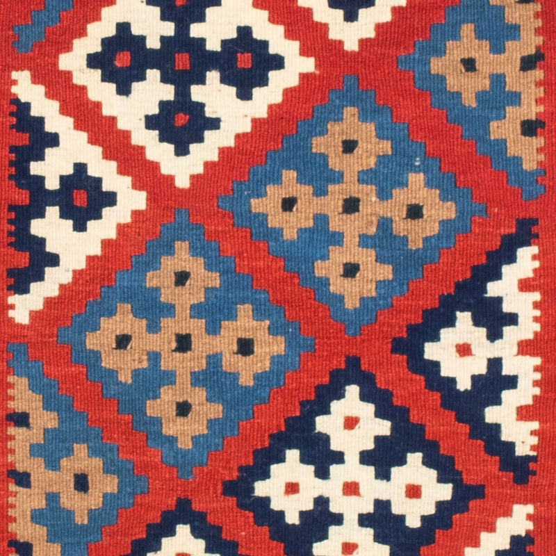 Dywan Kelim - Orientalny kwadratowy  - 103 x 101 cm - czerwony