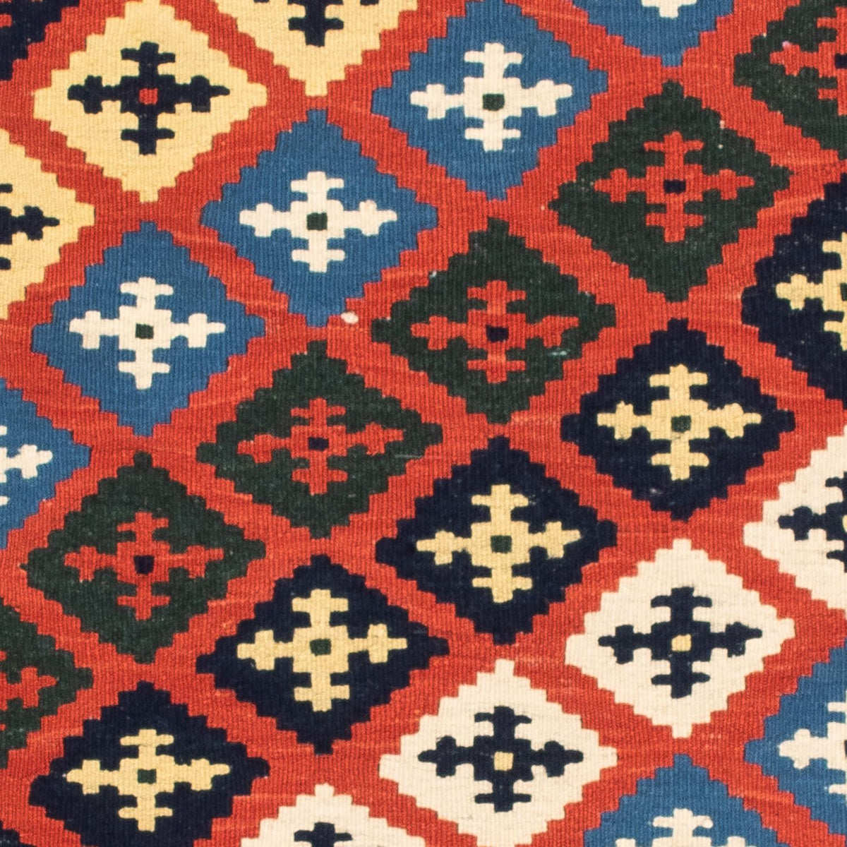 Dywan Kelim - Orientalny kwadratowy  - 97 x 94 cm - czerwony