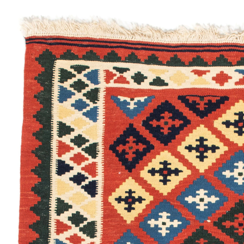 Dywan Kelim - Orientalny kwadratowy  - 97 x 94 cm - czerwony