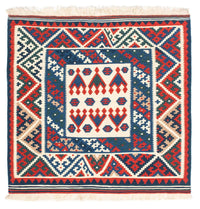 Dywan Kelim - Orientalny kwadratowy  - 101 x 101 cm - beżowy