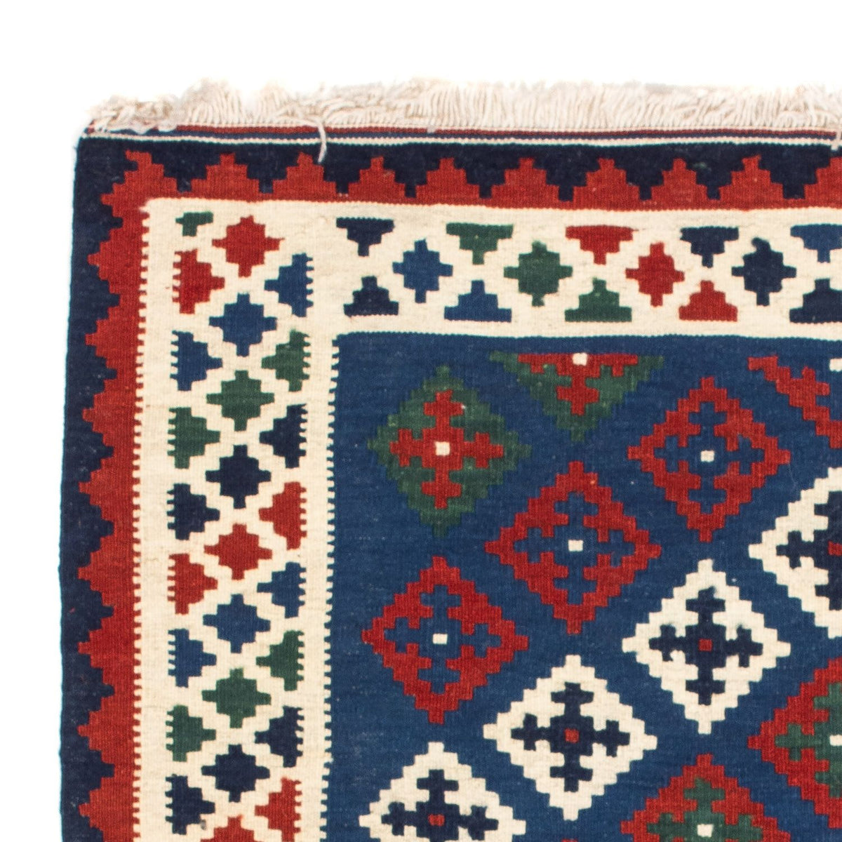 Dywan Kelim - Orientalny kwadratowy  - 100 x 100 cm - ciemnoniebieski