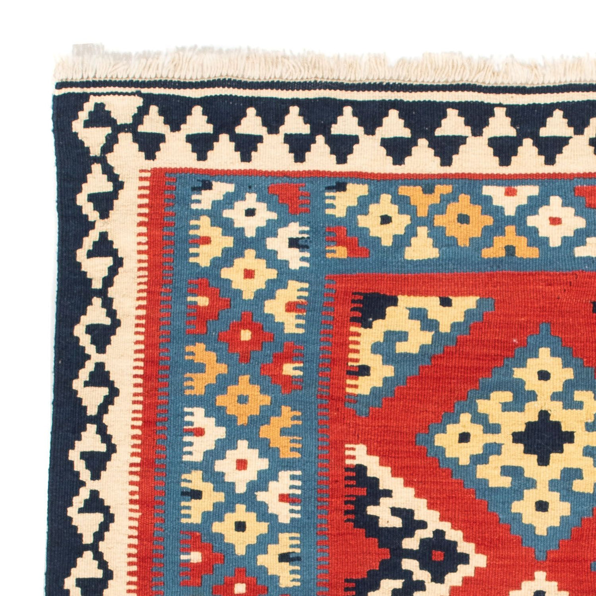 Dywan Kelim - Orientalny kwadratowy  - 105 x 105 cm - czerwony