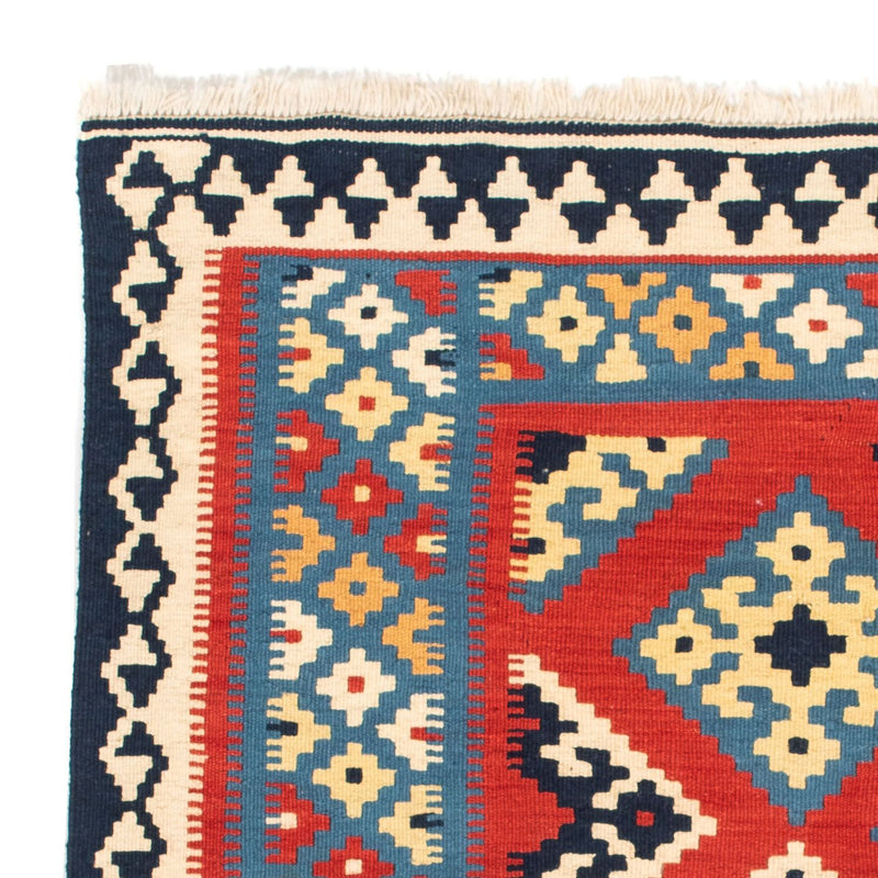 Dywan Kelim - Orientalny kwadratowy  - 105 x 105 cm - czerwony