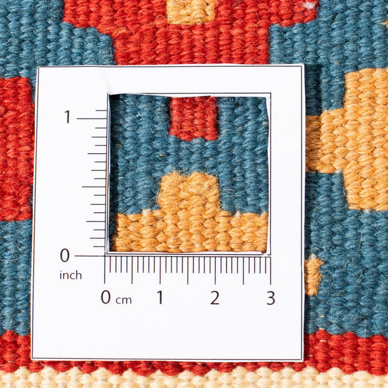 Dywan Kelim - Orientalny kwadratowy  - 105 x 105 cm - czerwony