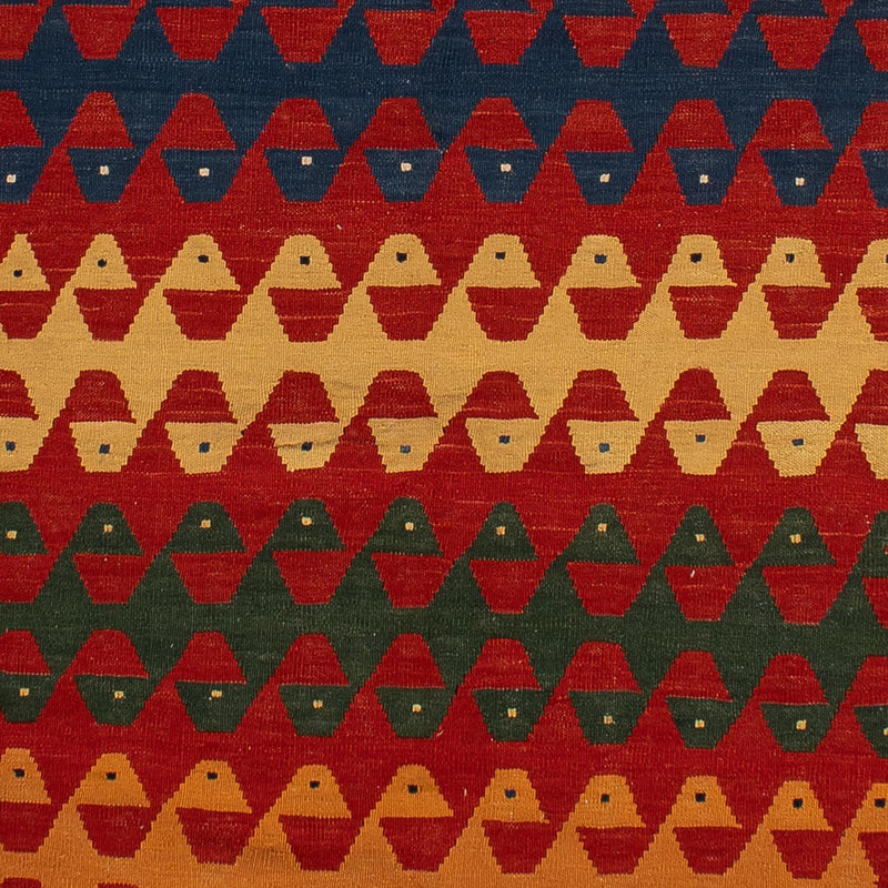 Biegacz Dywan Kelim - Orientalny - 297 x 149 cm - ciemna czerwień