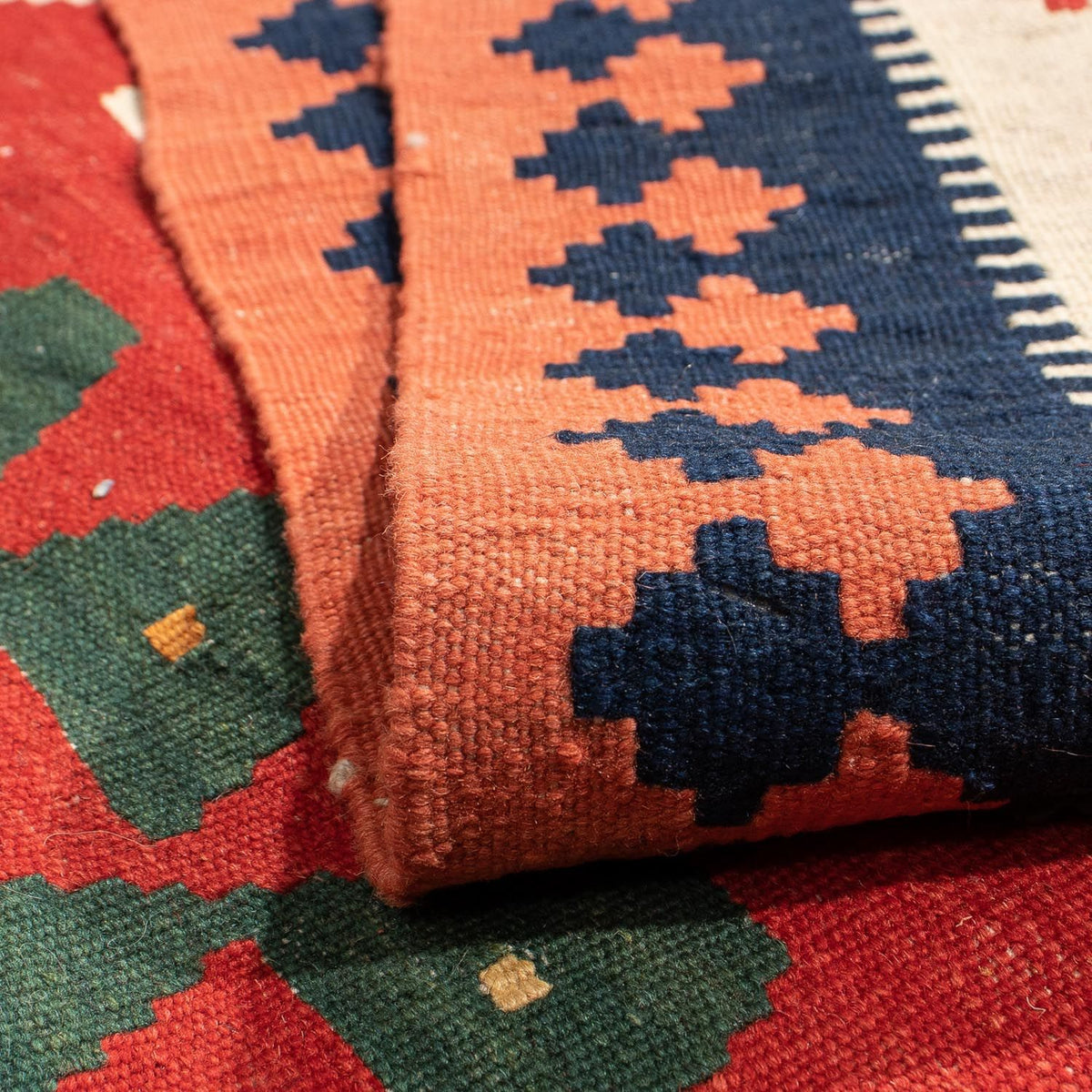 Biegacz Dywan Kelim - Orientalny - 297 x 149 cm - ciemna czerwień