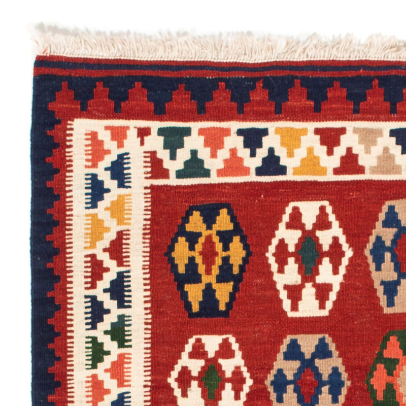 Dywan Kelim - Orientalny kwadratowy  - 96 x 95 cm - ciemna czerwień