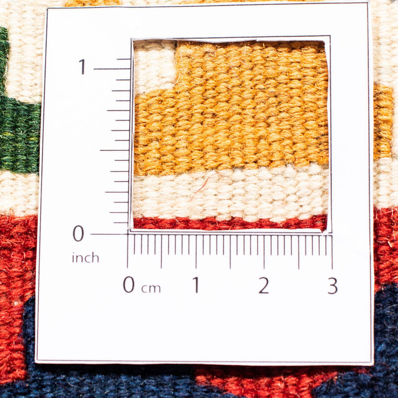 Dywan Kelim - Orientalny kwadratowy  - 96 x 95 cm - ciemna czerwień