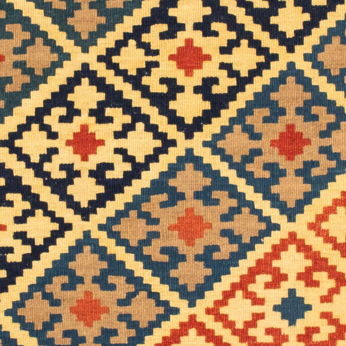 Dywan Kelim - Orientalny kwadratowy  - 106 x 102 cm - złoto